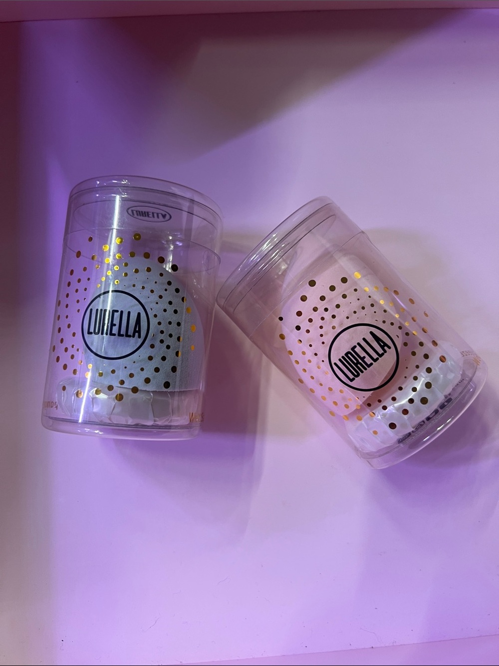 Pink and Silver Makeup Sponge Duo - Soft Blending Puffs